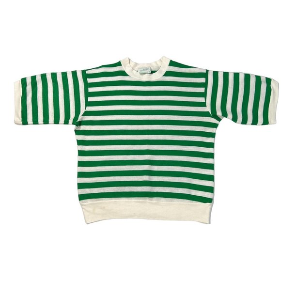 7UP vintage shirt green white striped‎ womens medium Feeling 7 up - Picture 1 of 11